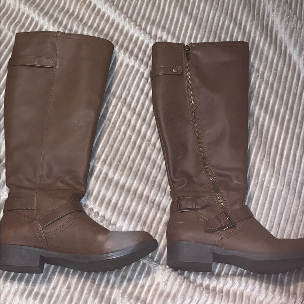 Brown riding boots